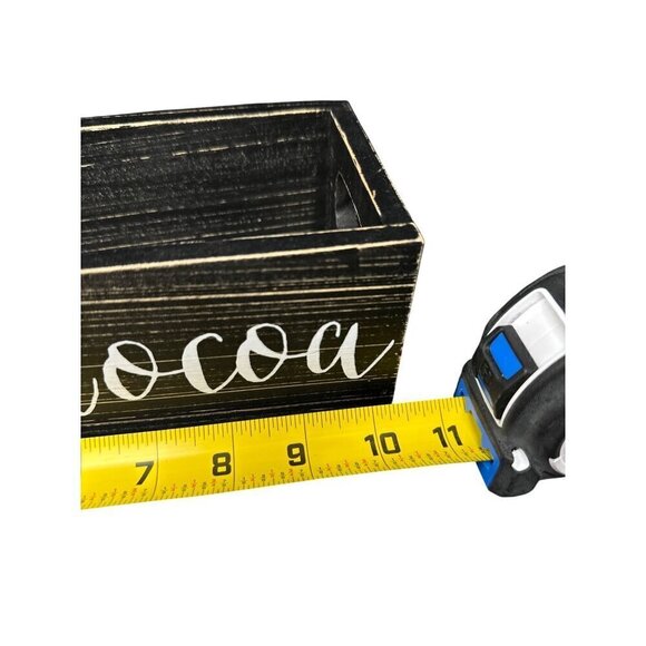 Hot Cocoa Chocolate Bar Box Storage Christmas Table Tray Decor Wood Holiday 10in - Picture 5 of 14